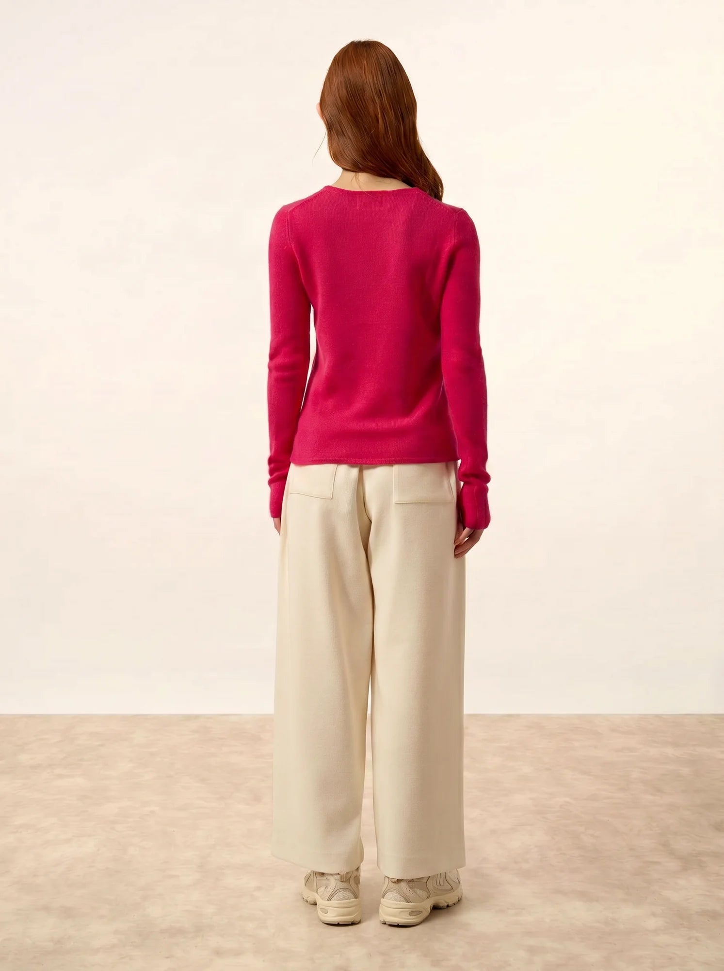 JOYCE pullover rundhalsausschnitt 4-fädig fuchsia
