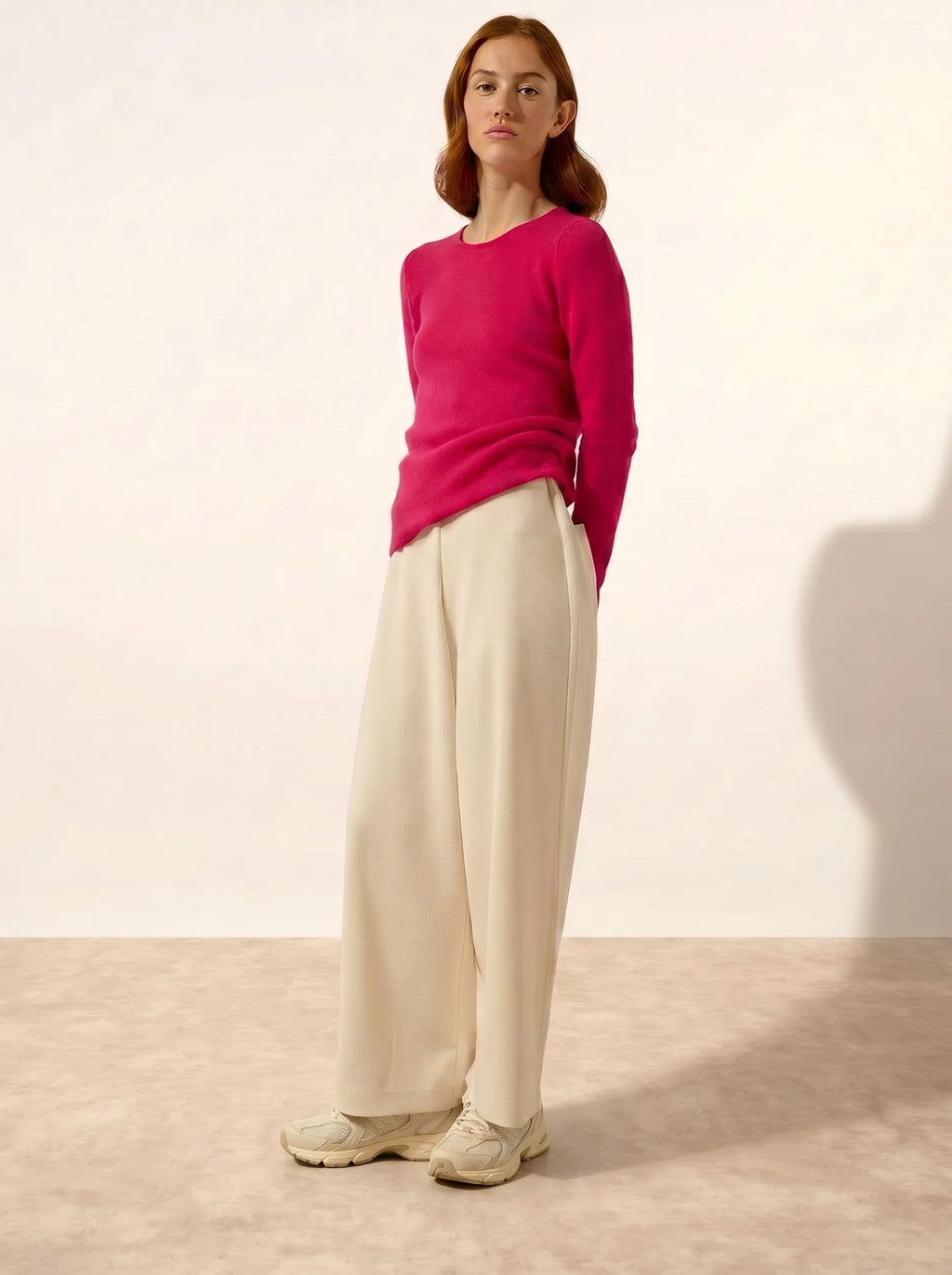 JOYCE pullover rundhalsausschnitt 4-fädig fuchsia
