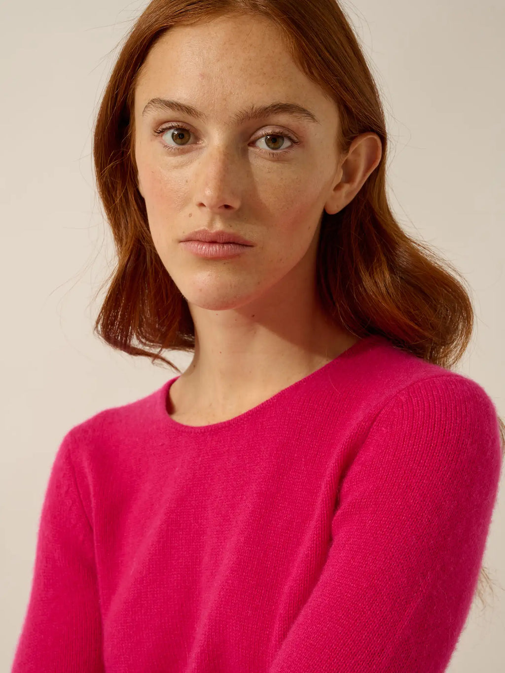 JOYCE pullover rundhalsausschnitt 4-fädig fuchsia