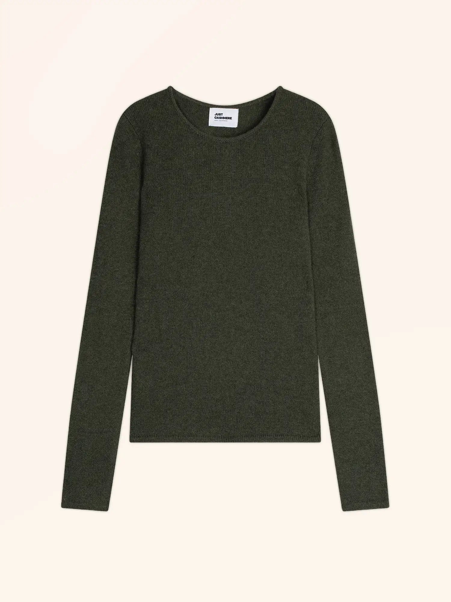 JOYCE pullover rundhalsausschnitt 4-fädig khaki meliert