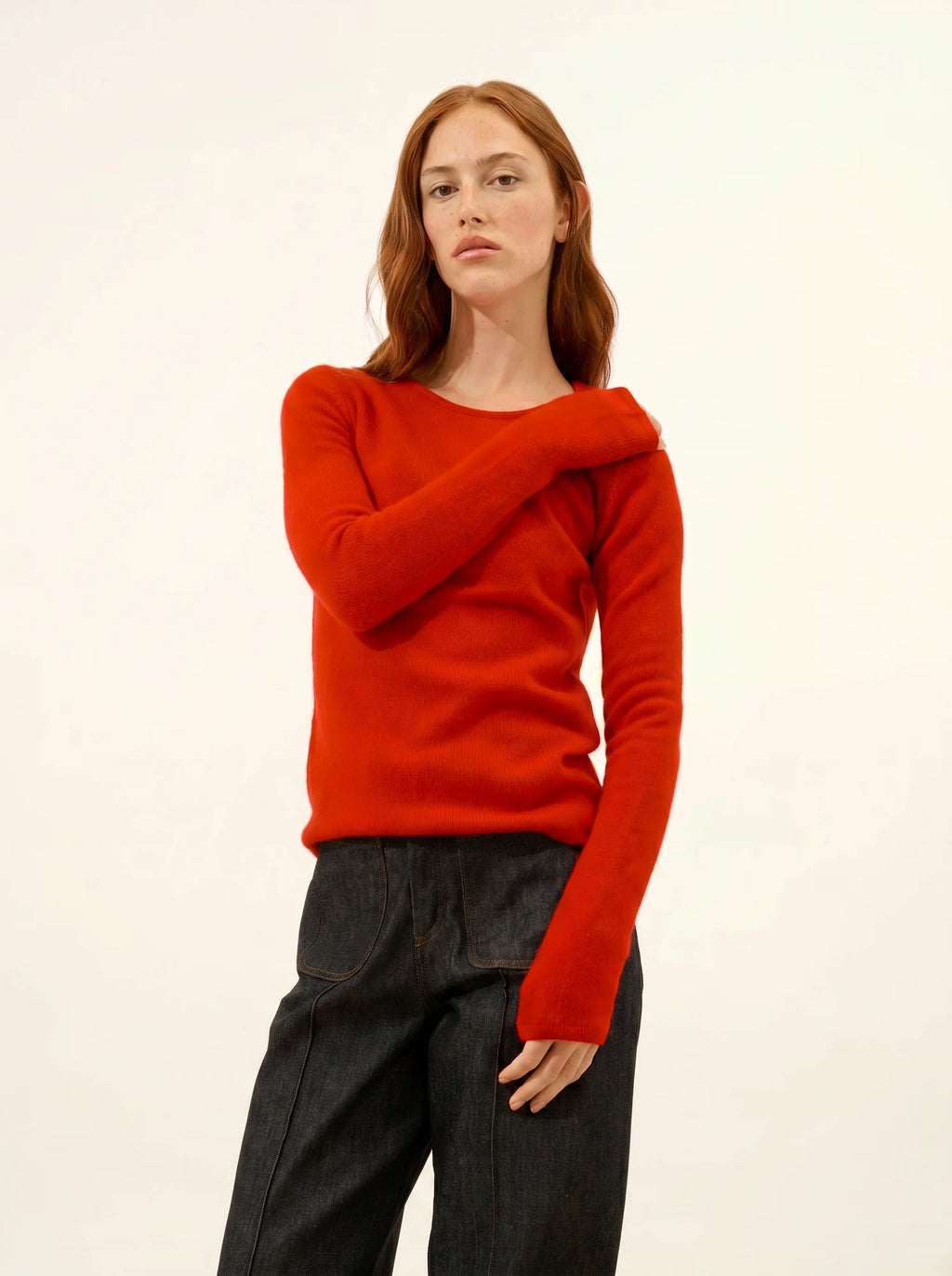 JOYCE pullover rundhalsausschnitt 4-fädig rot