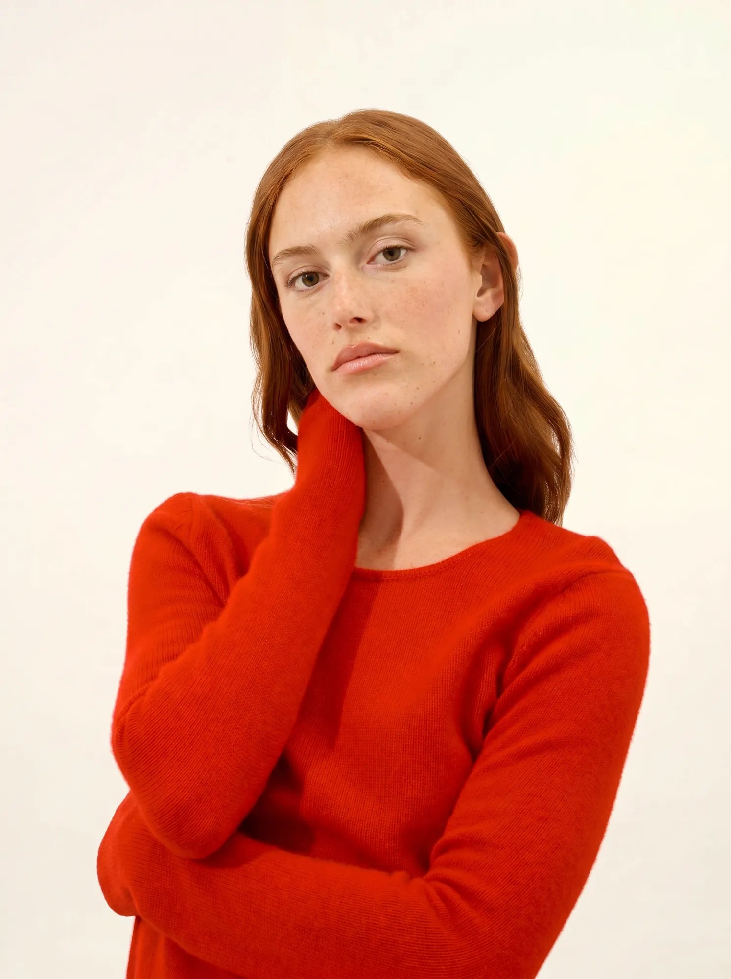 JOYCE pullover rundhalsausschnitt 4-fädig rot