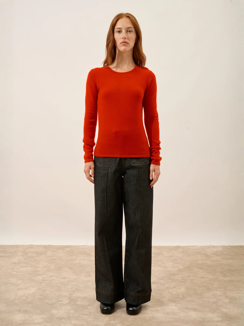 JOYCE pullover rundhalsausschnitt 4-fädig rot