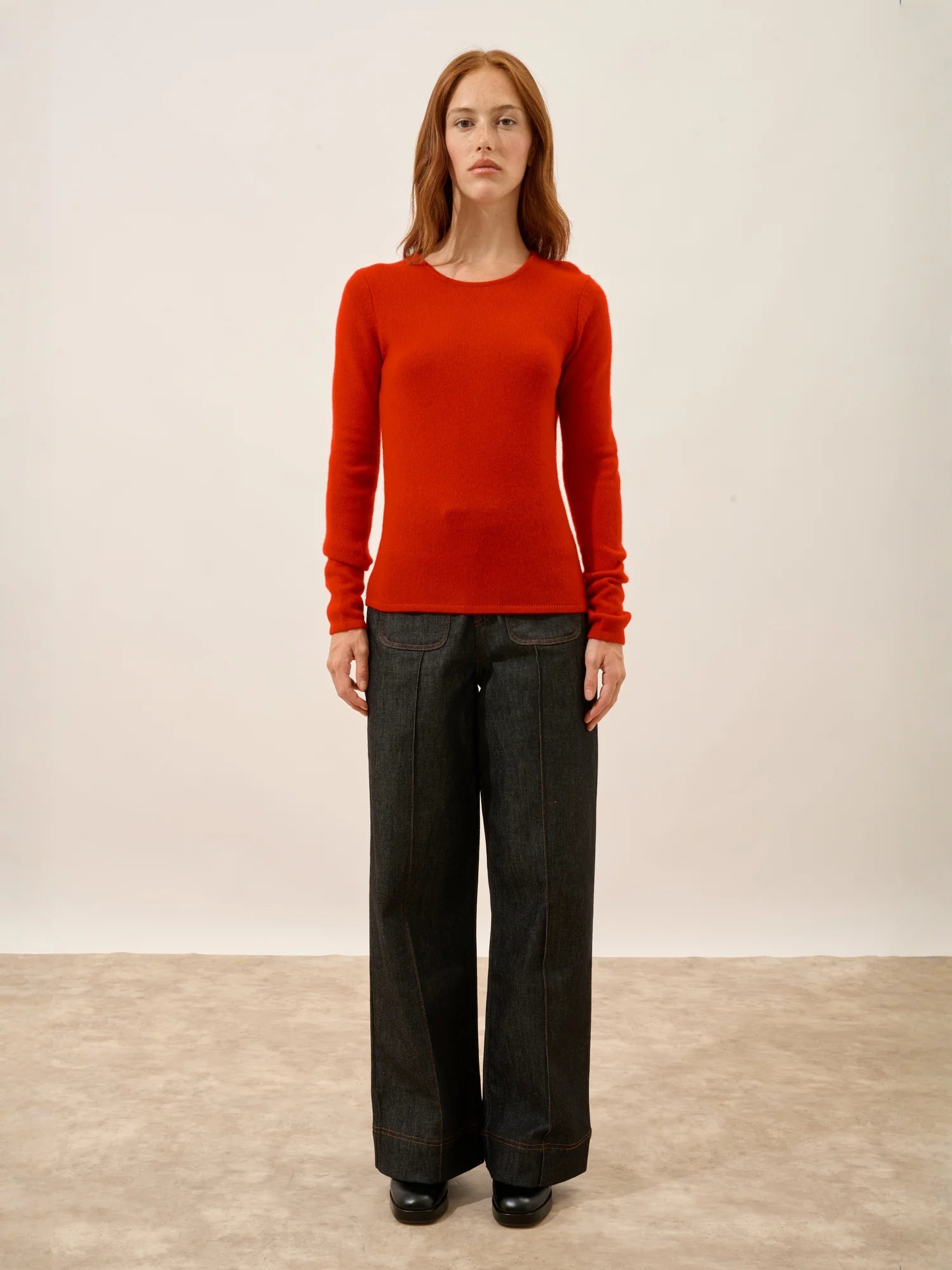 JOYCE pullover rundhalsausschnitt 4-fädig rot