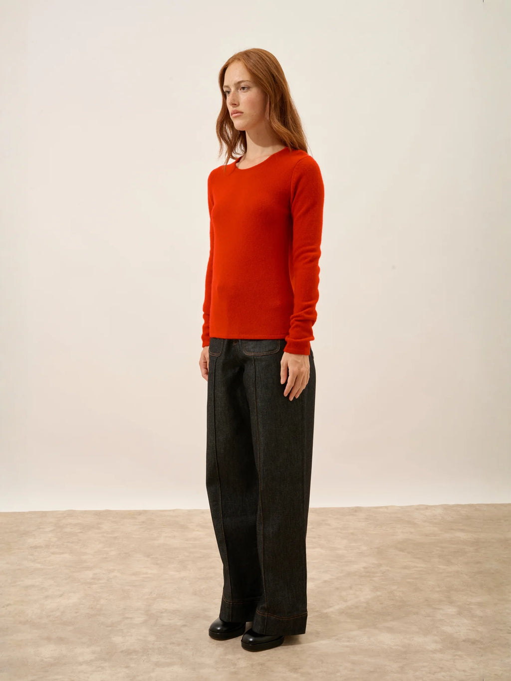 JOYCE pullover rundhalsausschnitt 4-fädig rot
