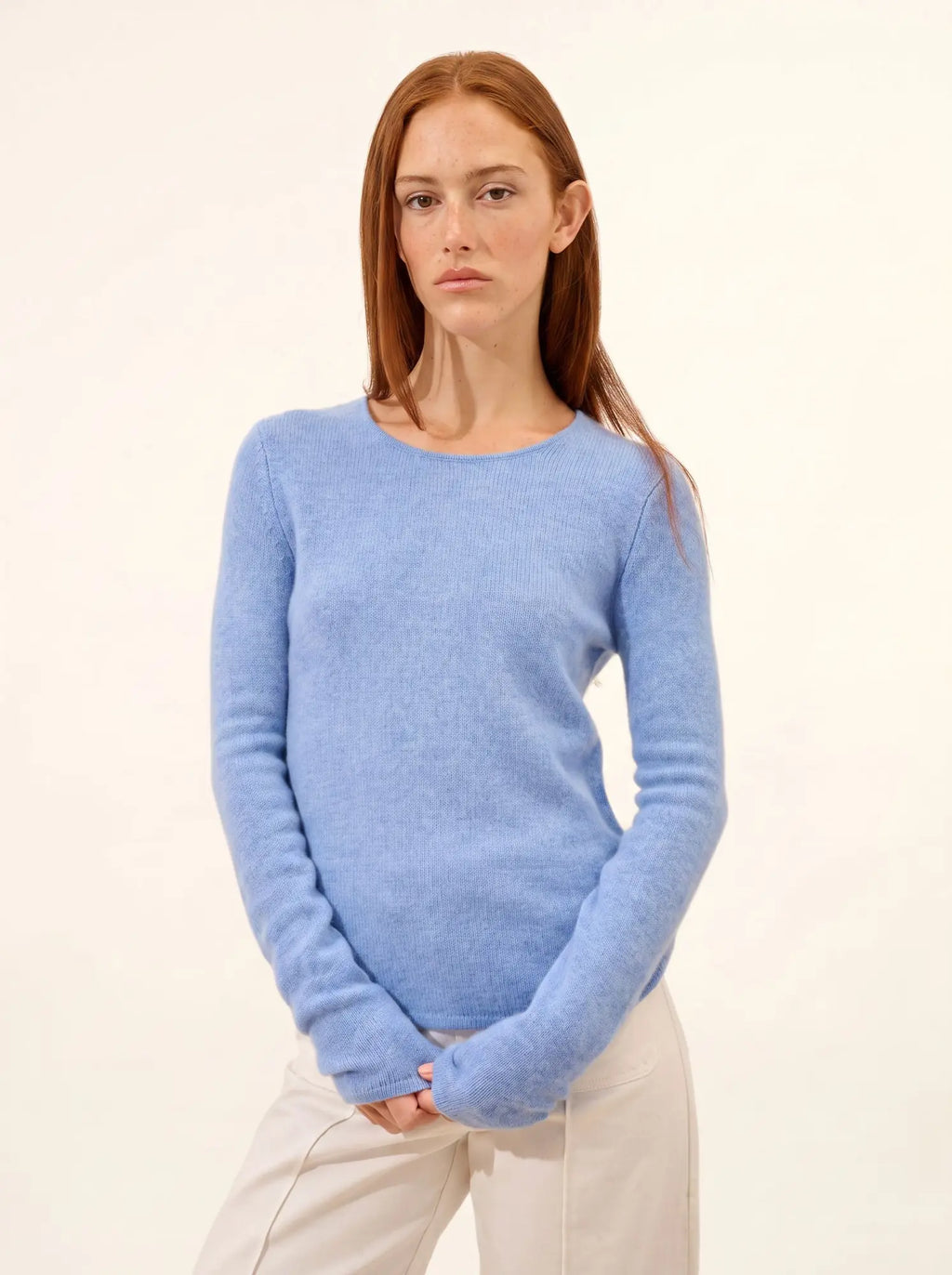 JOYCE pullover rundhalsausschnitt 4-fädig himmelblau