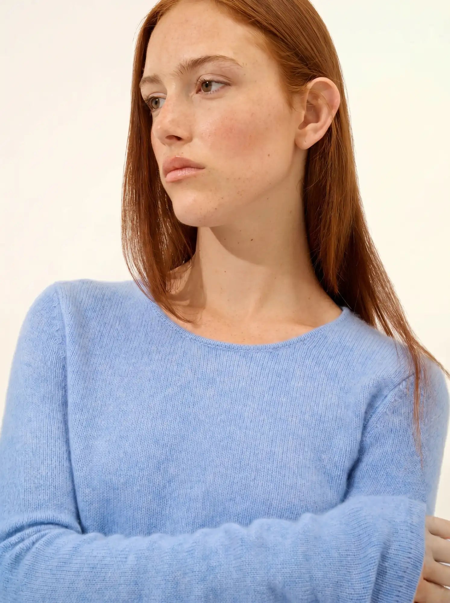 JOYCE pullover rundhalsausschnitt 4-fädig himmelblau