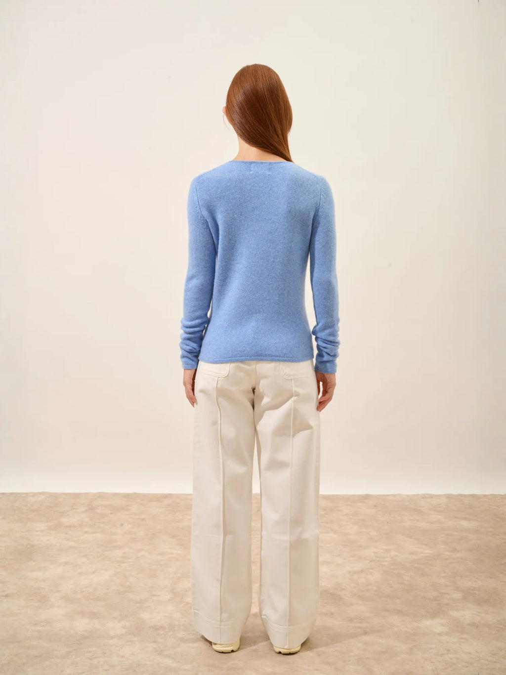 JOYCE pullover rundhalsausschnitt 4-fädig himmelblau