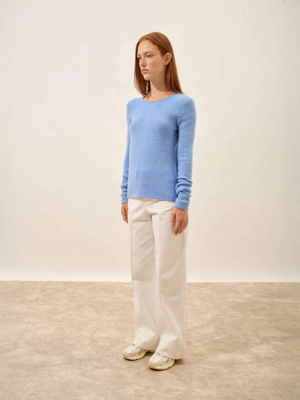 JOYCE pullover rundhalsausschnitt 4-fädig himmelblau