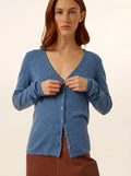 NORMA strickjacke v-ausschnitt blau denim