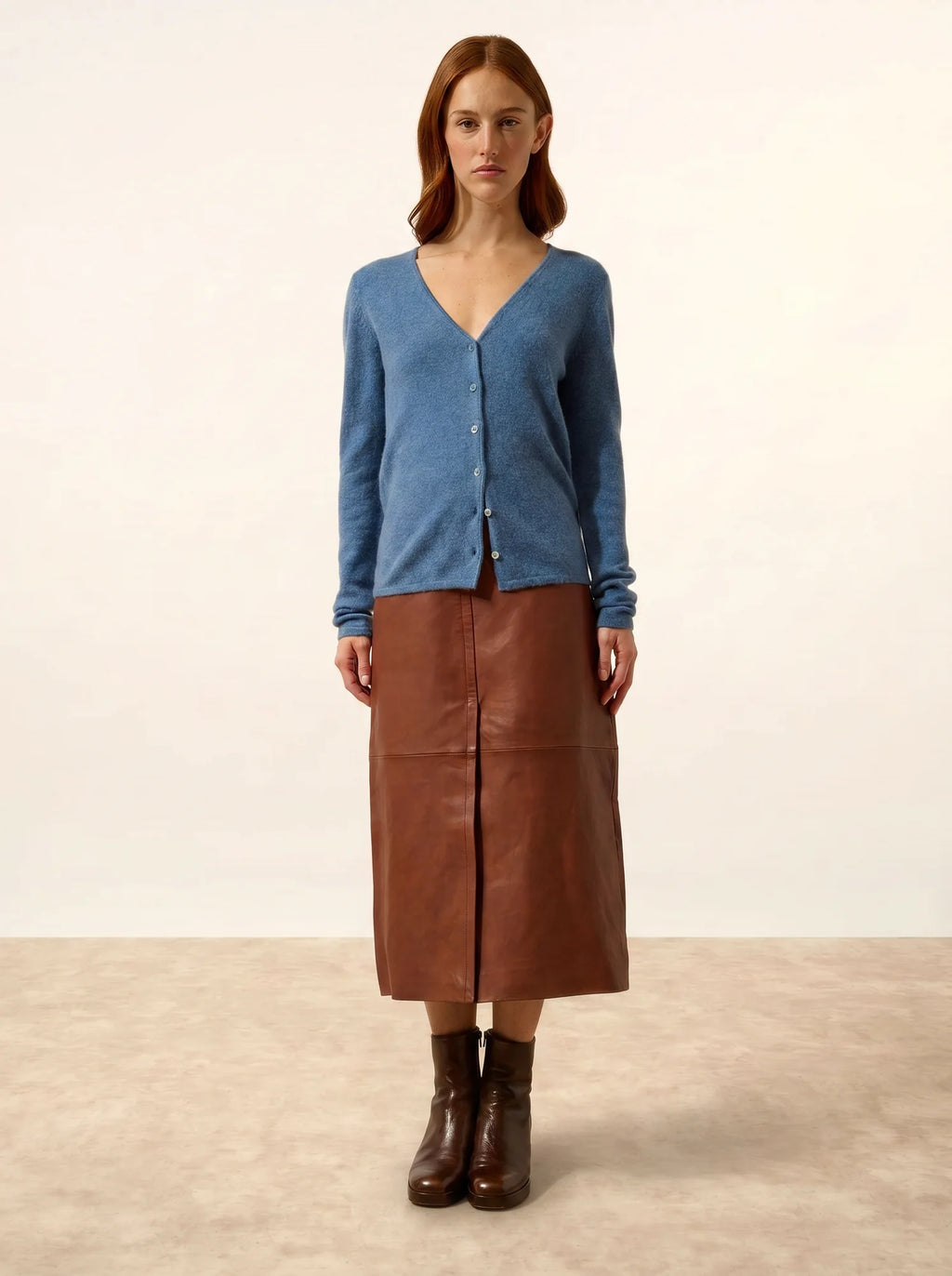 NORMA strickjacke v-ausschnitt blau denim