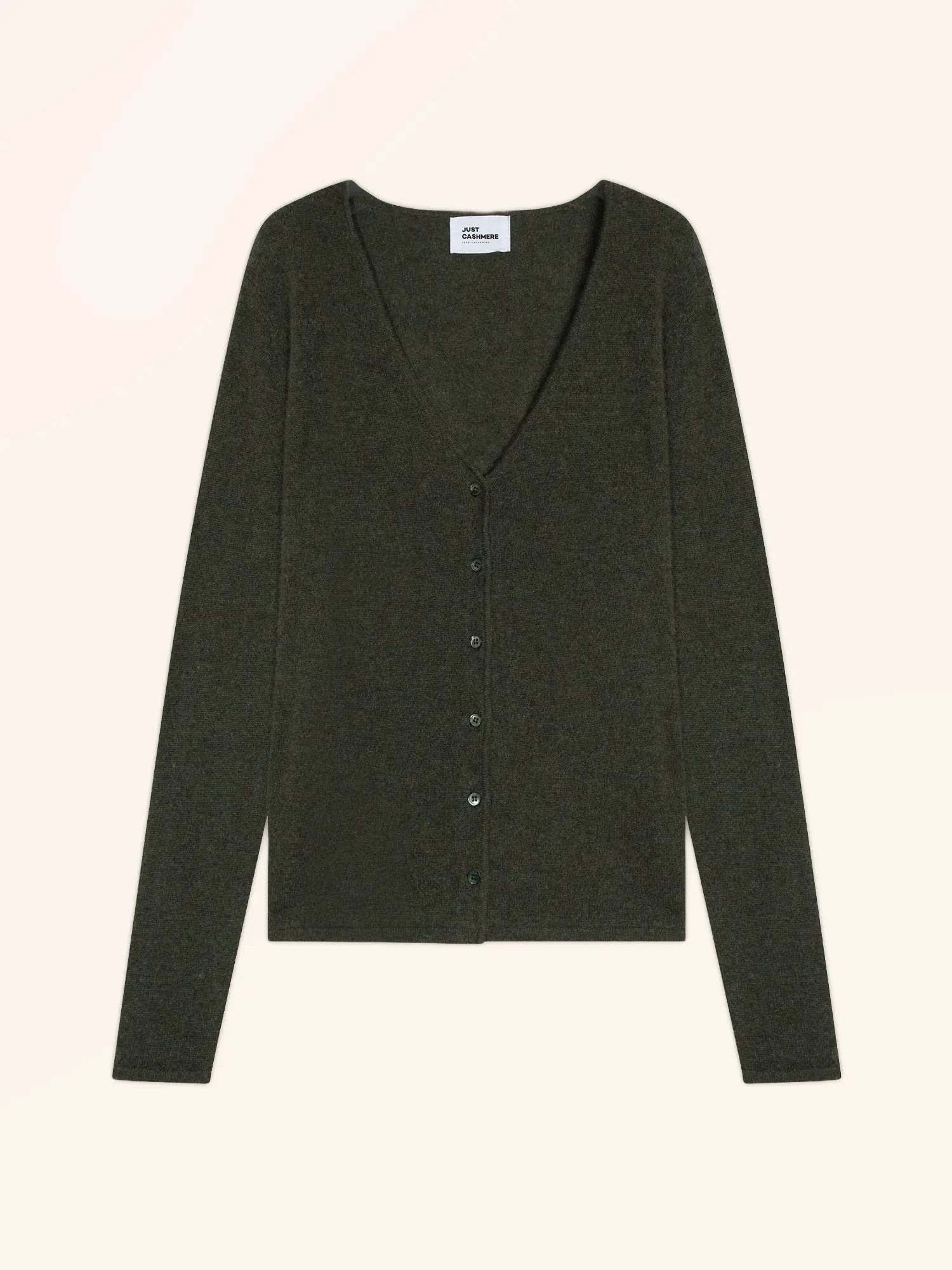 NORMA strickjacke v-ausschnitt khaki meliert
