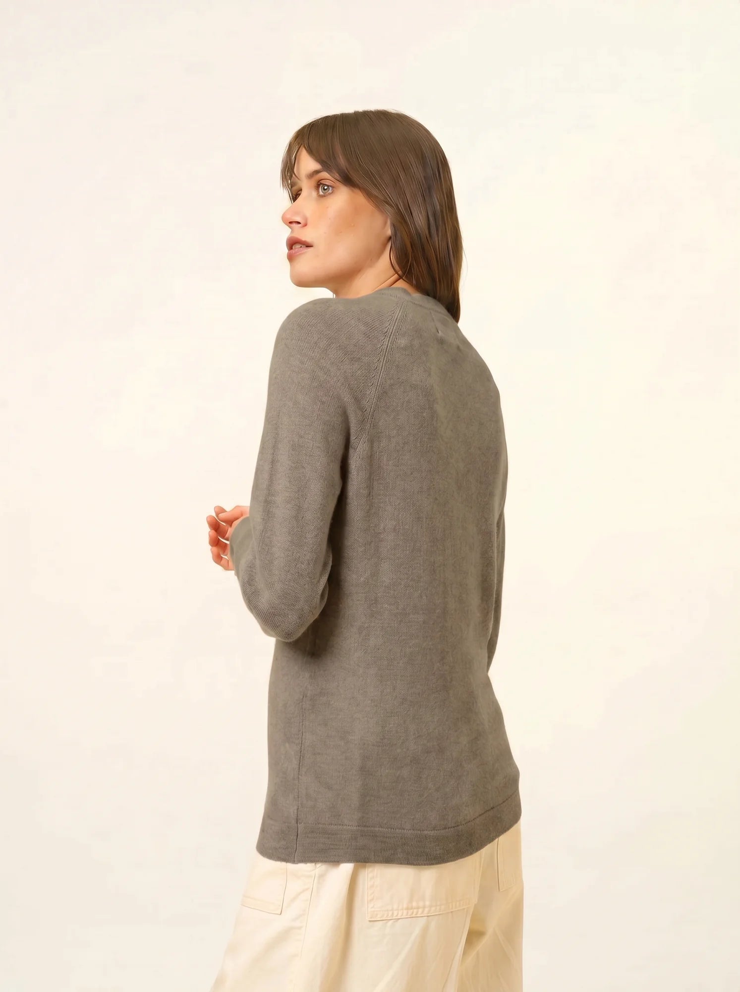 JANE pullover rundhalsausschnitt army