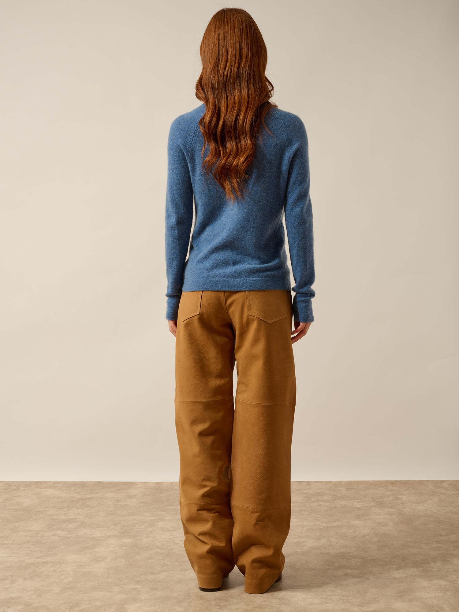 JANE pull col rond bleu denim