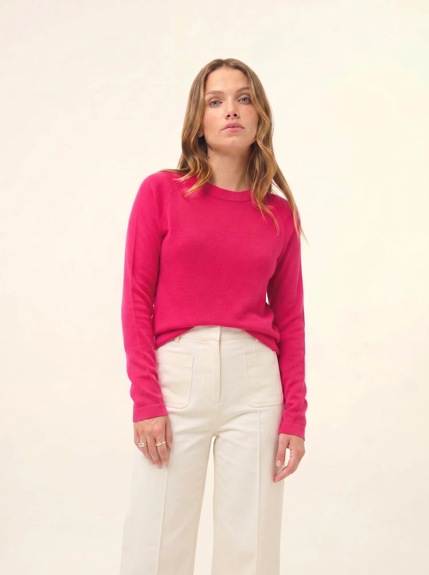 JANE pullover rundhalsausschnitt fuchsia