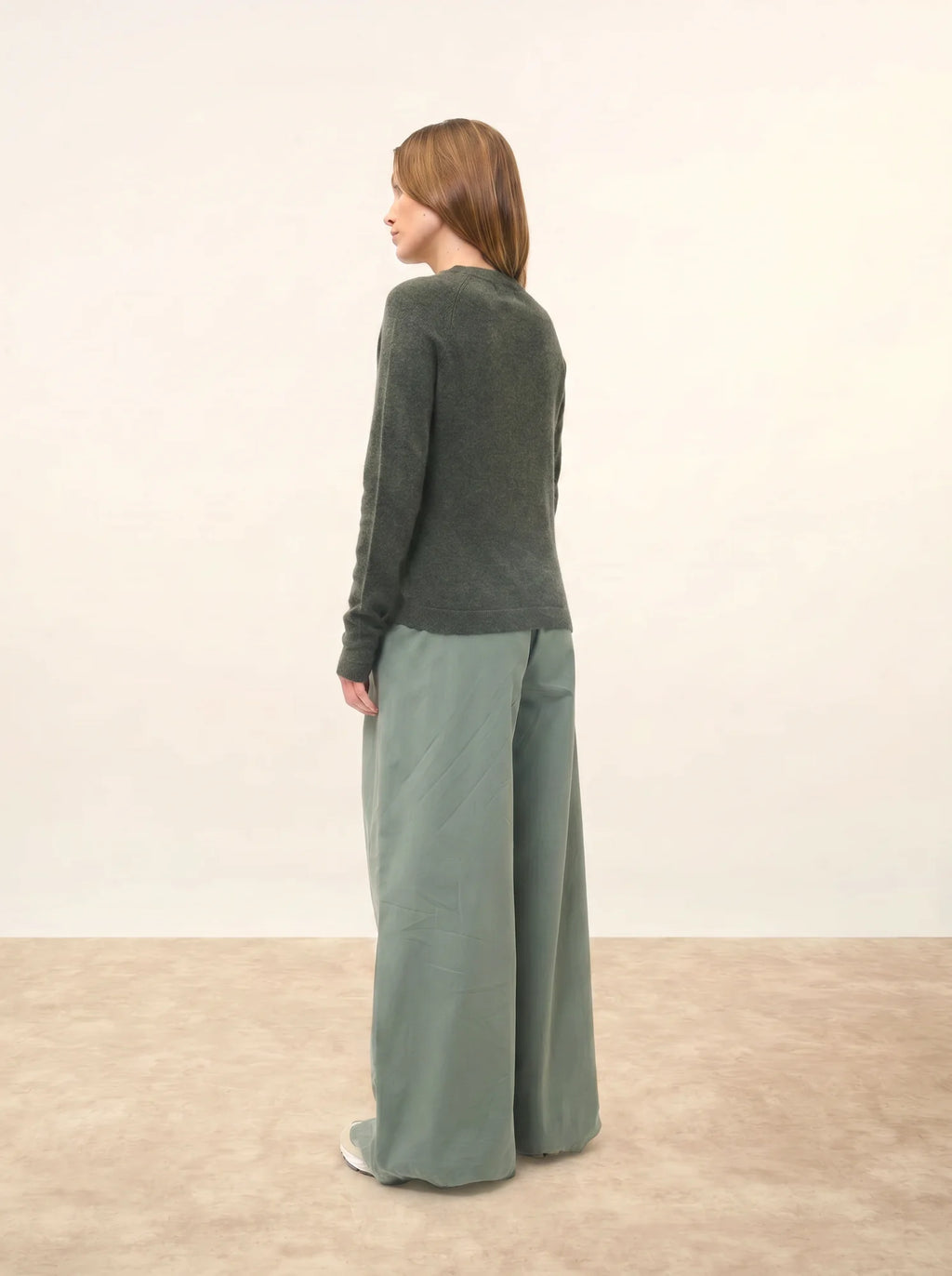 JANE pullover rundhalsausschnitt khaki meliert