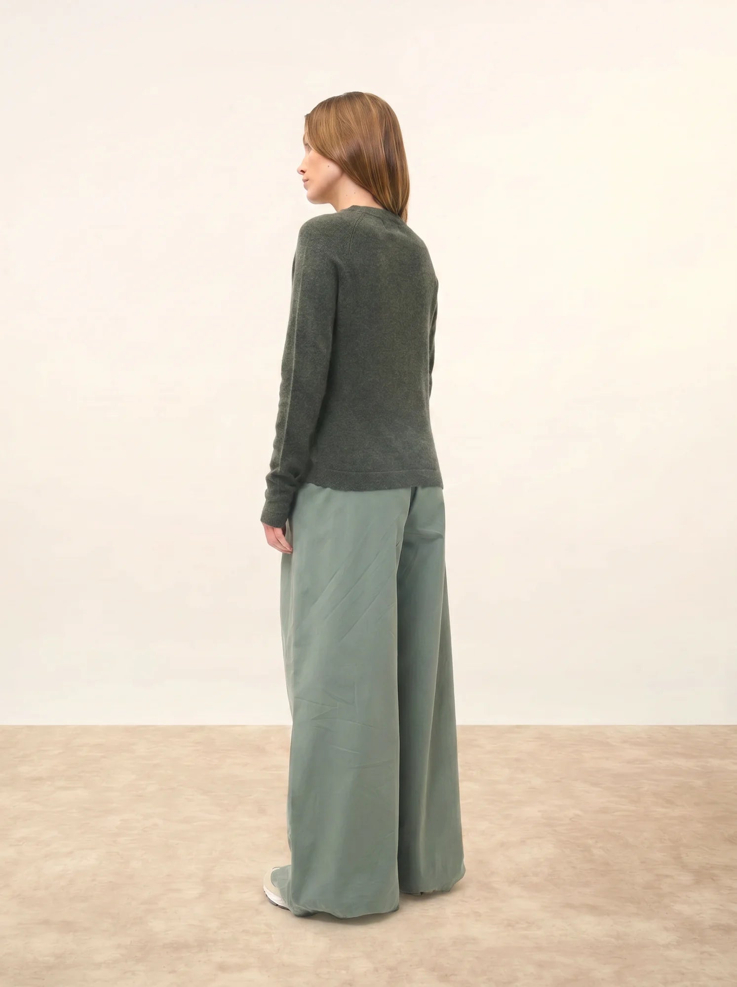 JANE pullover rundhalsausschnitt khaki meliert