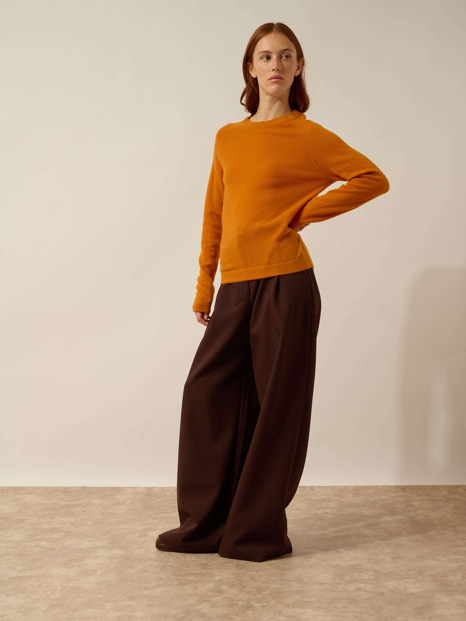 JANE pull col rond ocre