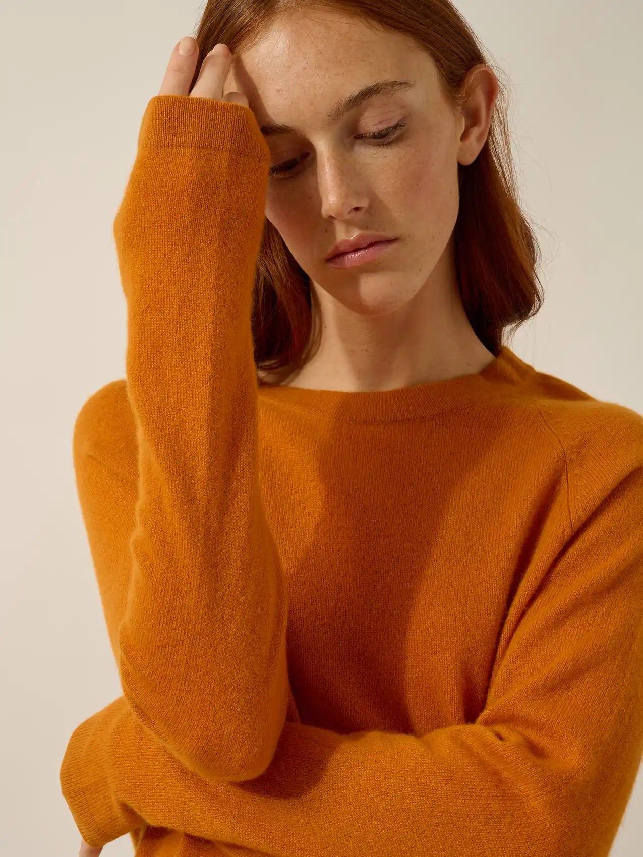JANE pull col rond ocre