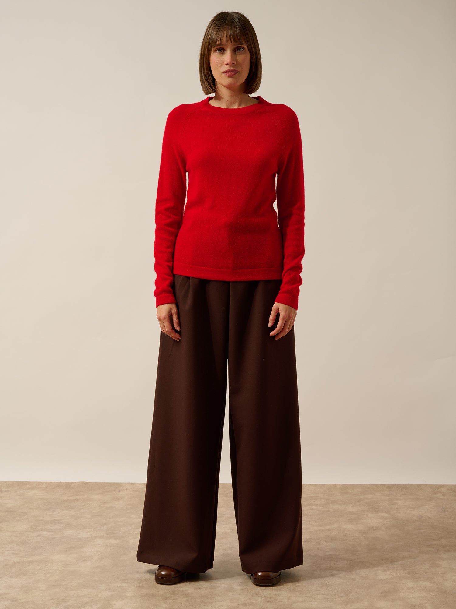 JANE pull col rond rouge