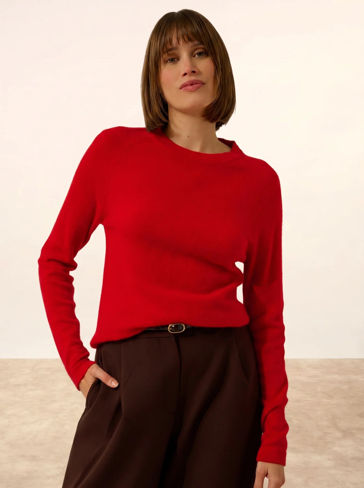 JANE pullover rundhalsausschnitt rot