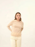 JANE pullover rundhalsausschnitt sand
