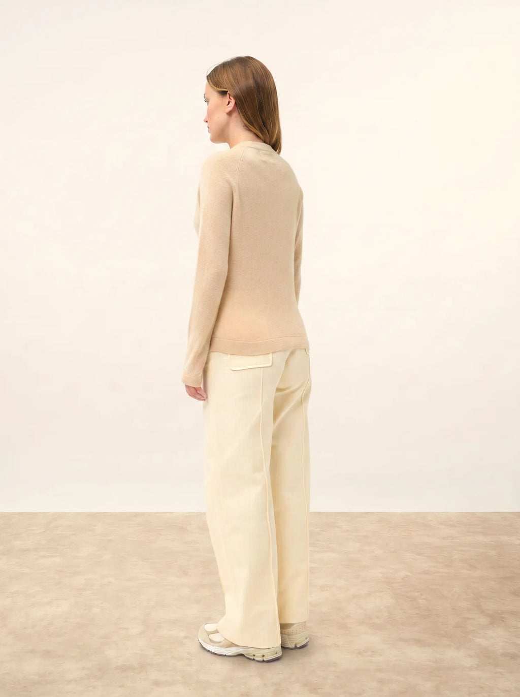 JANE pullover rundhalsausschnitt sand
