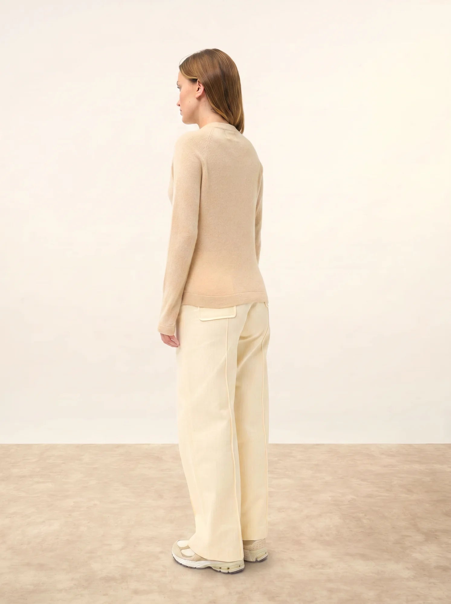 JANE pullover rundhalsausschnitt sand