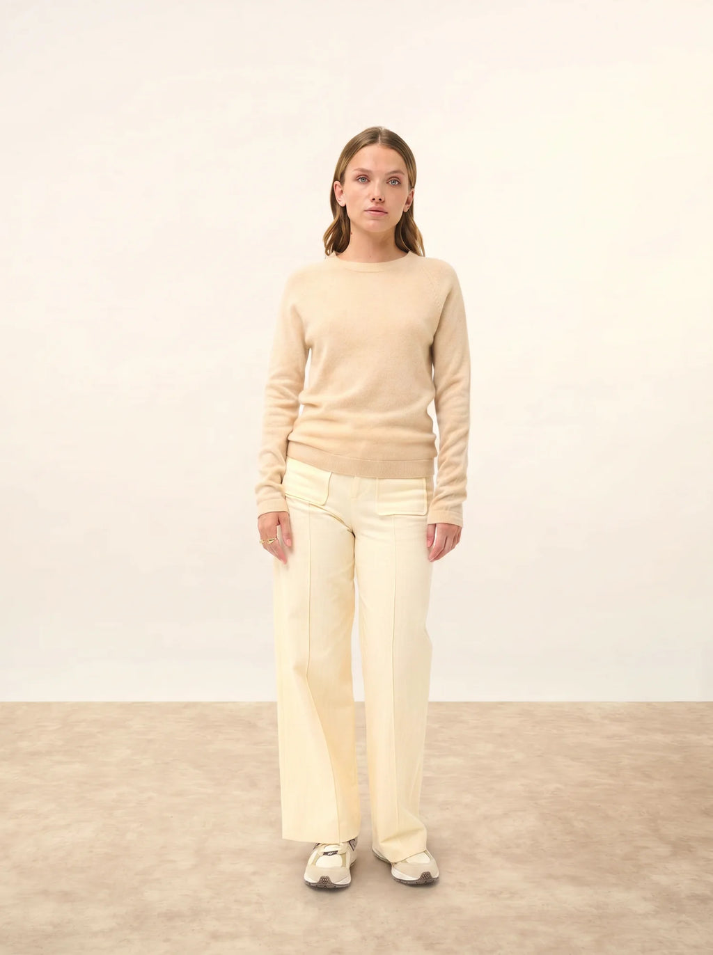 JANE pullover rundhalsausschnitt sand