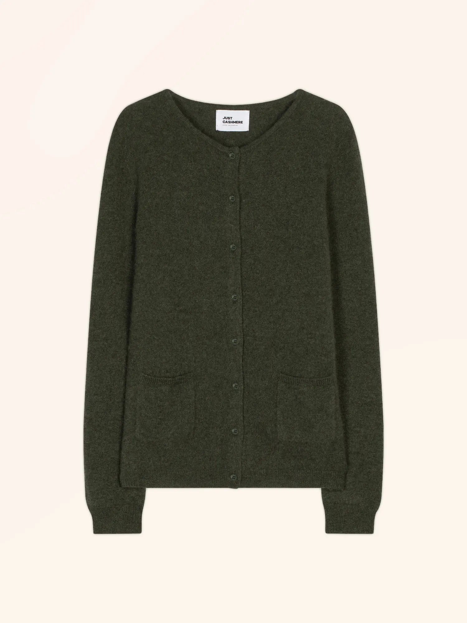 KATHARINE strickjacke rundhalsausschnitt khaki meliert