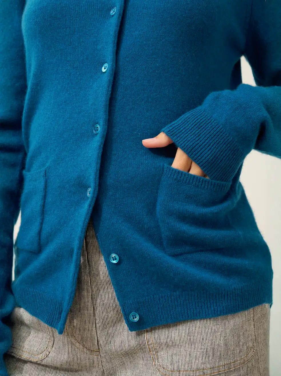 KATHARINE strickjacke rundhalsausschnitt paon