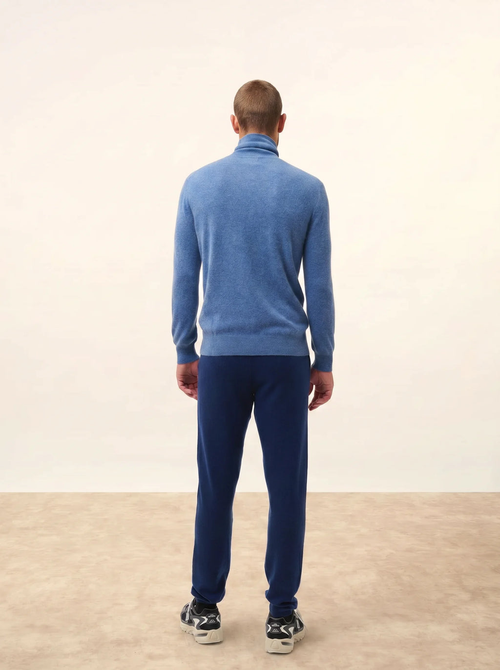 CONNOR pull col roulé bleu denim