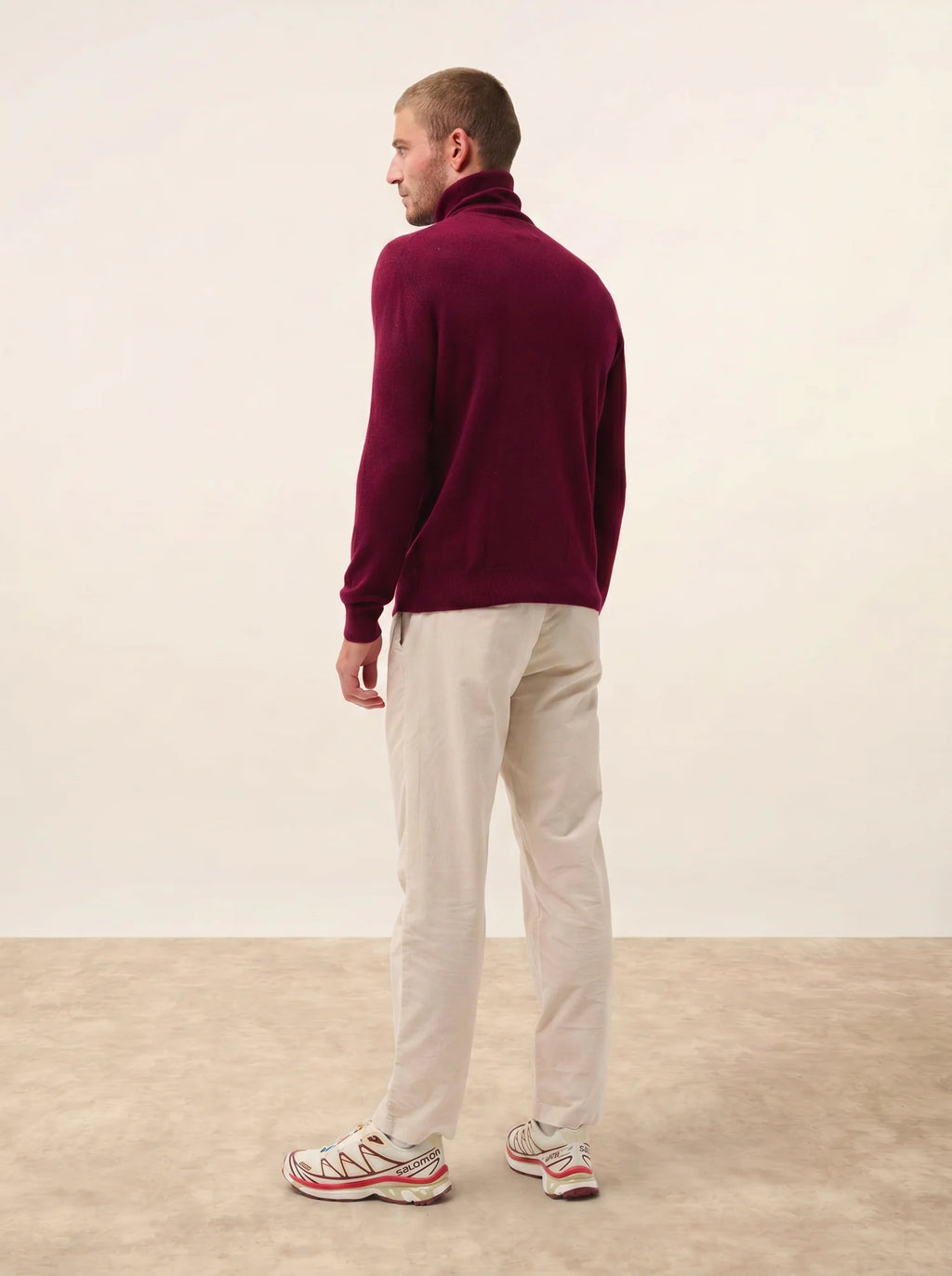 CONNOR pull col roulé bordeaux