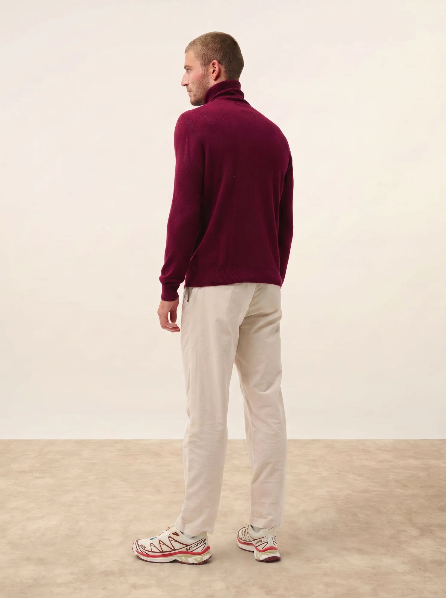CONNOR pull col roulé bordeaux