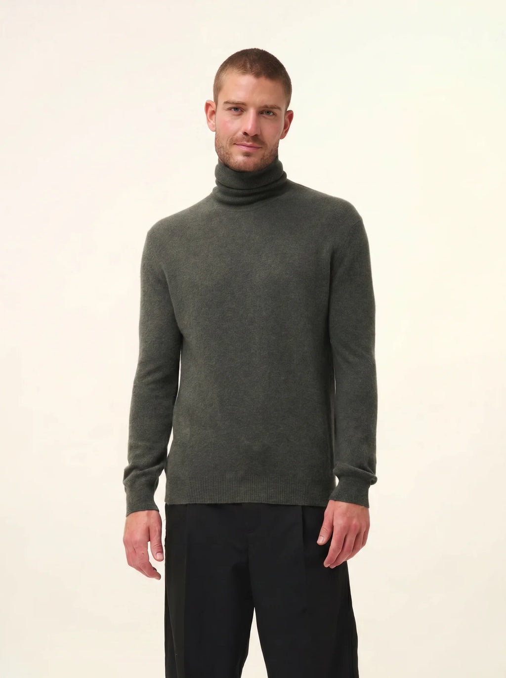 CONNOR pullover rollkragen khaki meliert