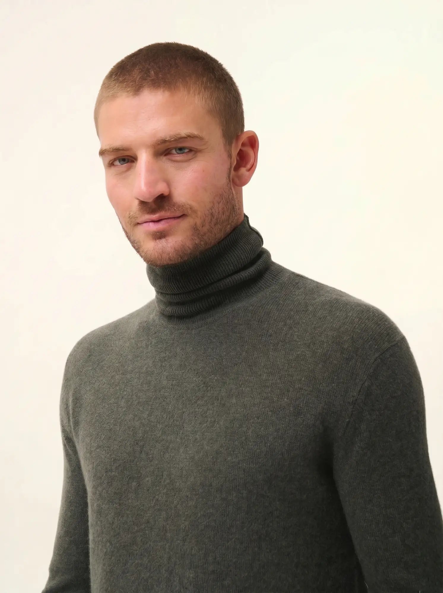 CONNOR pullover rollkragen khaki meliert