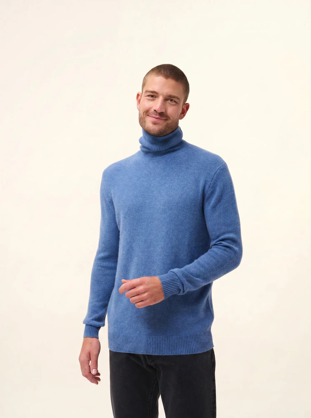 SACHA pullover rollkragen 4-fädig blau denim