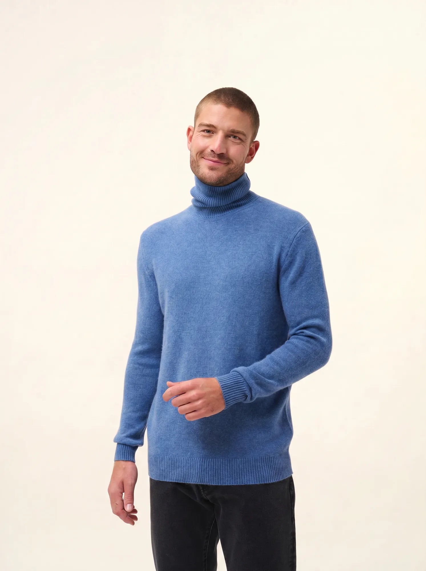 SACHA pullover rollkragen 4-fädig blau denim
