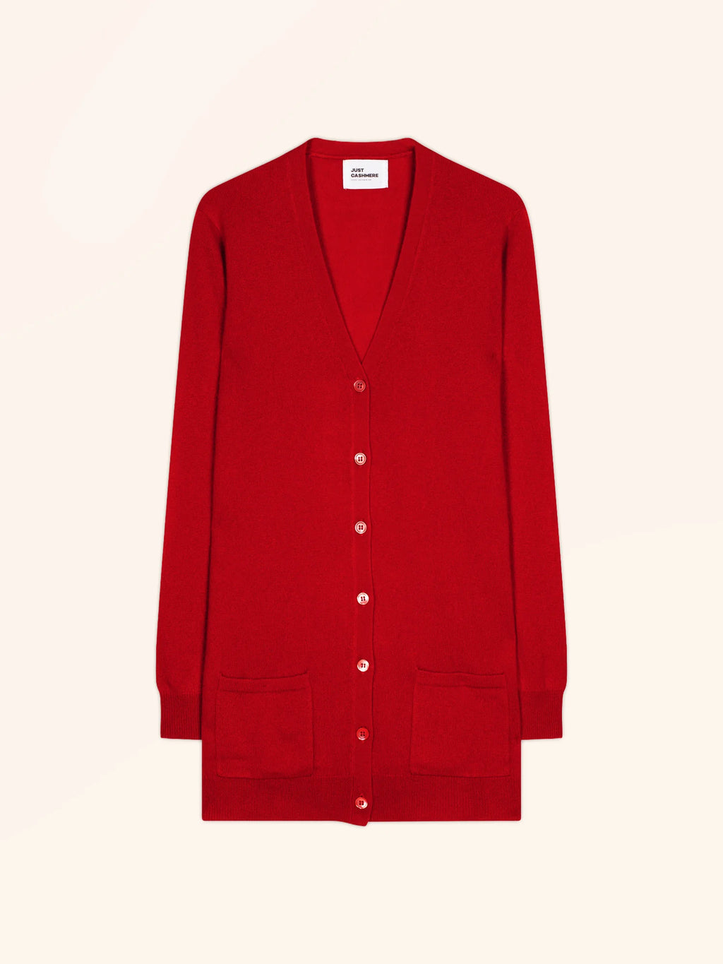 TOMMIE strickjacke v-ausschnitt rot