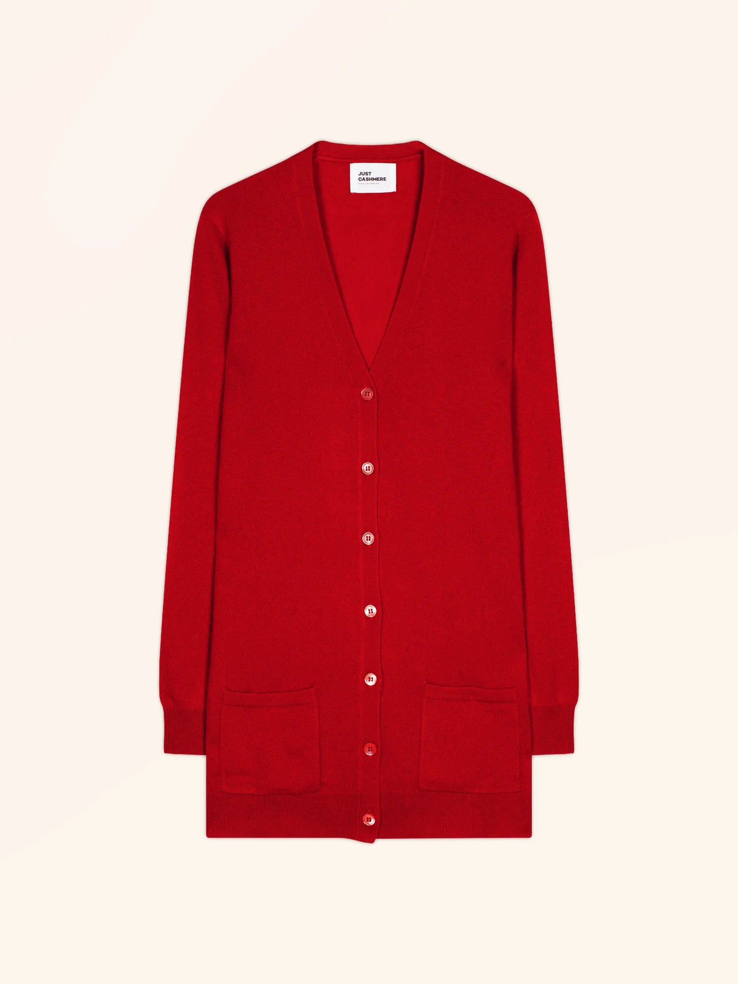 TOMMIE strickjacke v-ausschnitt rot