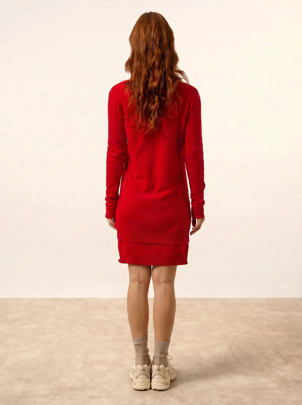 TOMMIE strickjacke v-ausschnitt rot