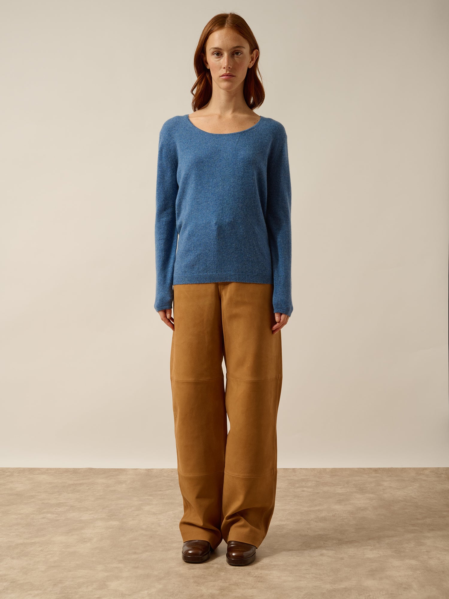 FIONA boat-neck sweater denim blue