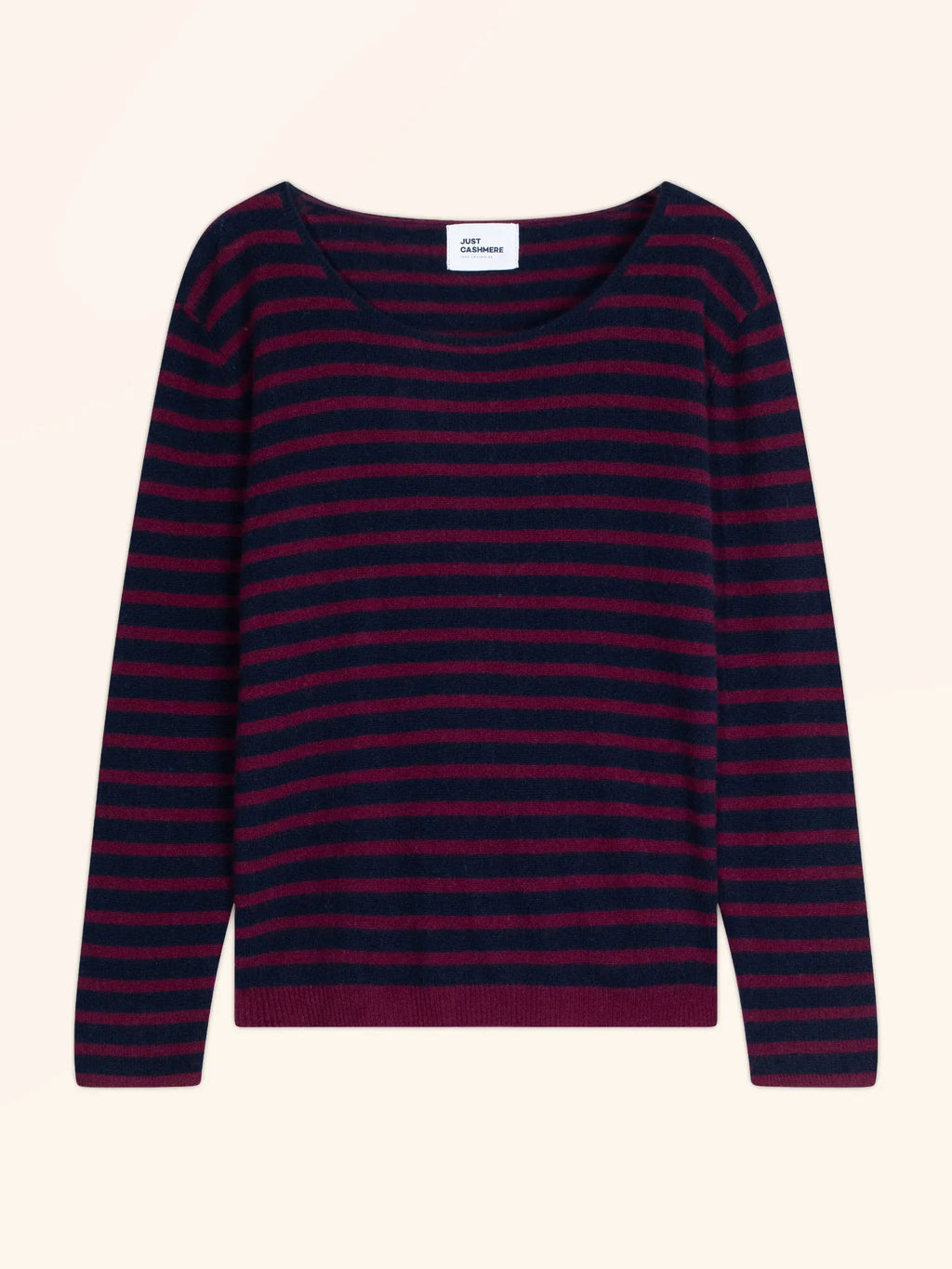 FIONA pullover rundhalsausschnitt bordeaux und marineblau
