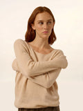 FIONA pullover rundhalsausschnitt sand