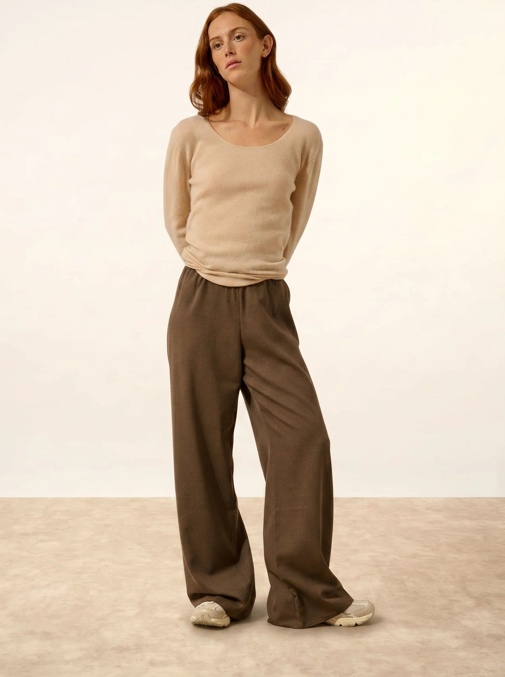 FIONA pullover rundhalsausschnitt sand