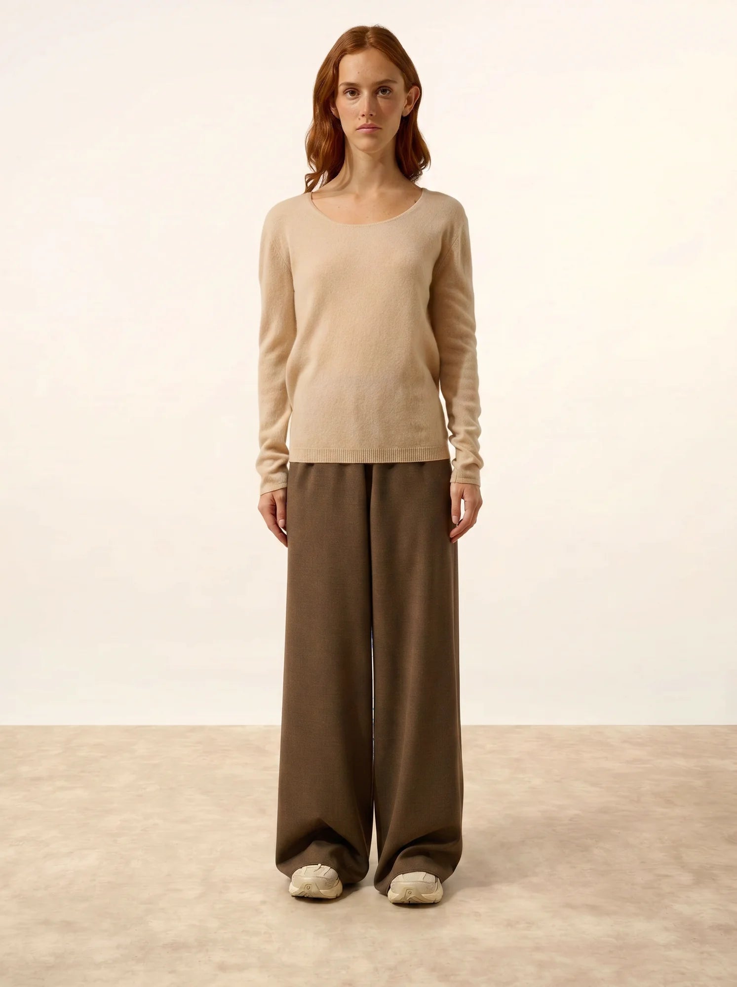 FIONA pullover rundhalsausschnitt sand
