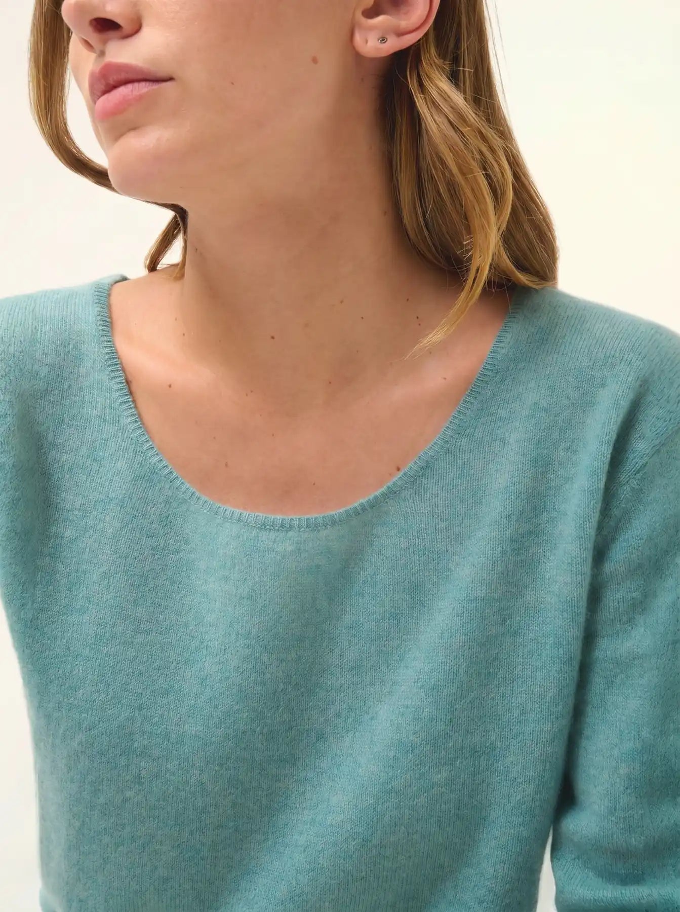 FIONA pullover rundhalsausschnitt grün meliert