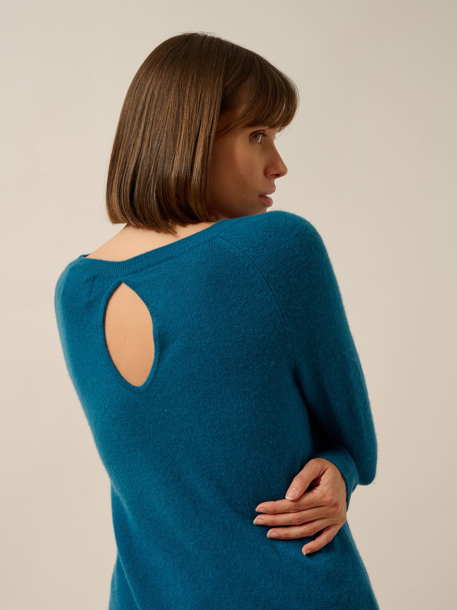 ABIGAIL pull col bateau goutte dos paon