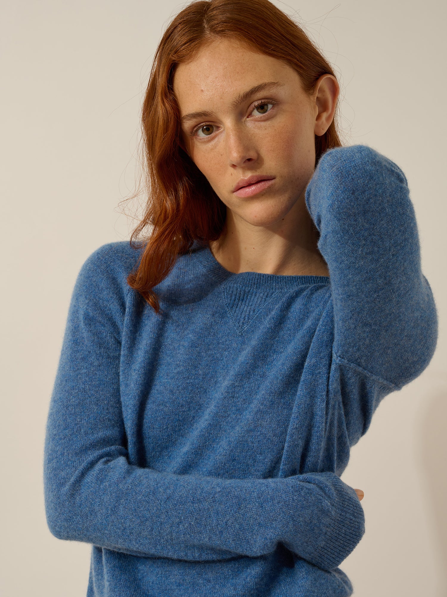 HELEN round-neck sweater denim blue