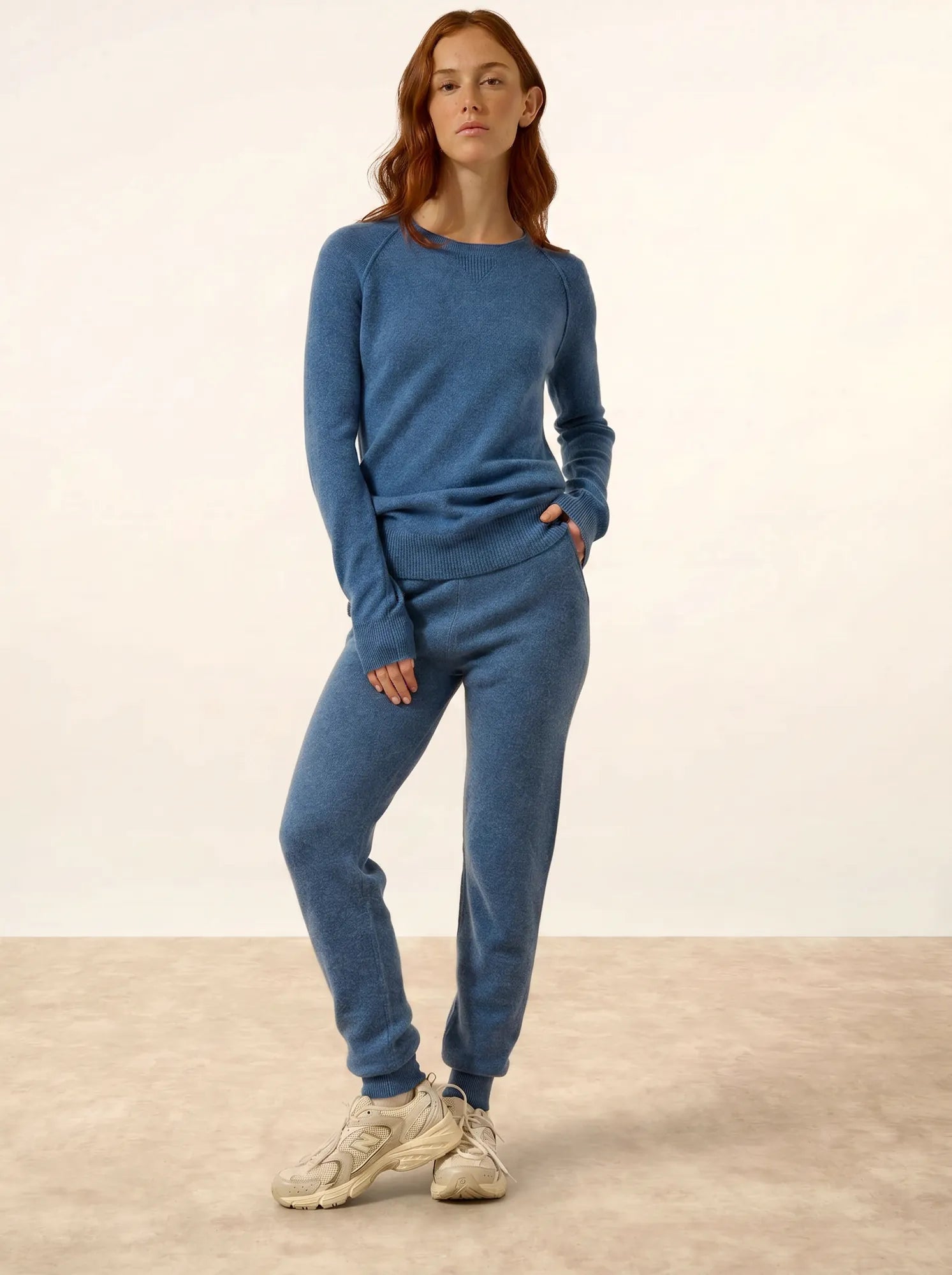HELEN pullover rundhalsausschnitt blau denim